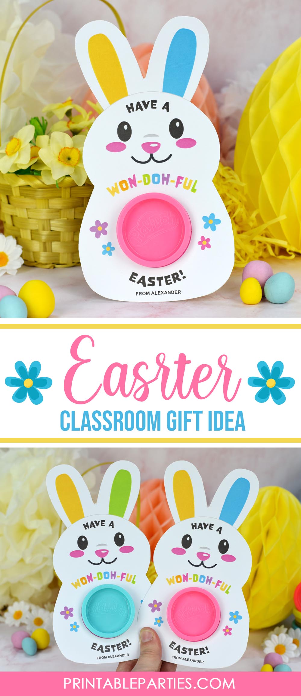 rabbit play doh holder, classroom gift rabbit play doh holder, classroom gift